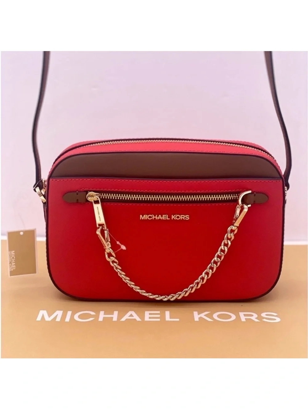 Michael Kors Jet Set Travel East West Zip Chain Crossbody